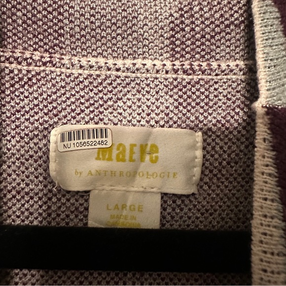 Anthro Maeve Carys Heart Pattern Mock Neck Sweater size Large Purple - Picture 5 of 7